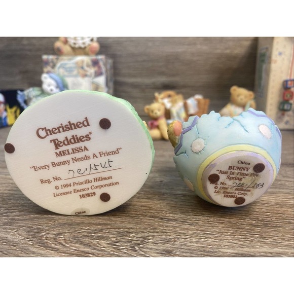 Lot Of 10 Enesco Cherished Teddies From 1992 to 1998, 2 Boxes Birthday, Carousel - Picture 12 of 16